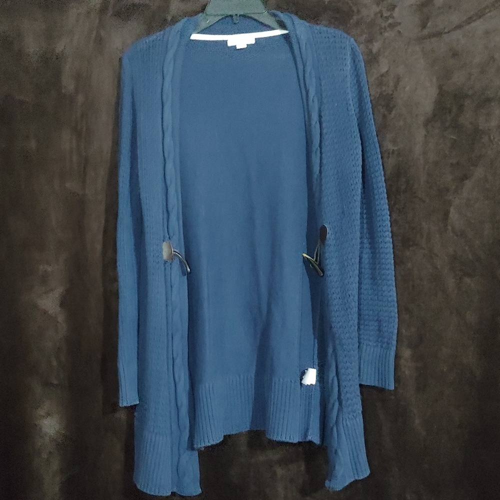 navy blue cardigan